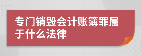 专门销毁会计账簿罪属于什么法律