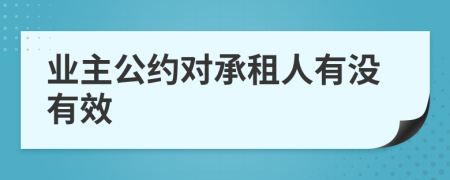 业主公约对承租人有没有效