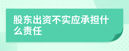 股东出资不实应承担什么责任