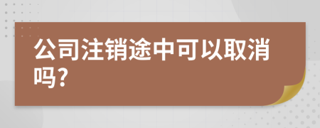 公司注销途中可以取消吗?