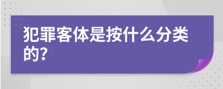 犯罪客体是按什么分类的？