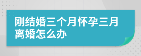 刚结婚三个月怀孕三月离婚怎么办