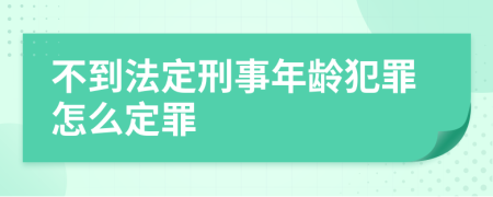 不到法定刑事年龄犯罪怎么定罪