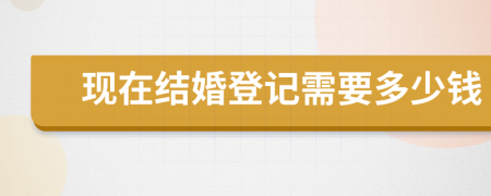 现在结婚登记需要多少钱