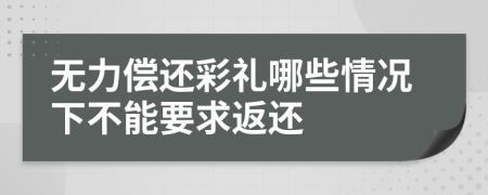 无力偿还彩礼哪些情况下不能要求返还