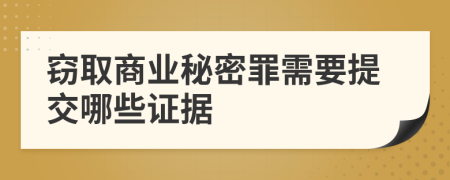 窃取商业秘密罪需要提交哪些证据