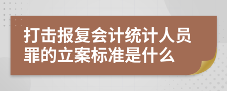 打击报复会计统计人员罪的立案标准是什么