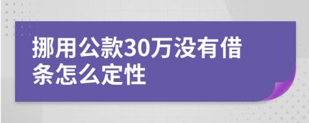 挪用公款30万没有借条怎么定性