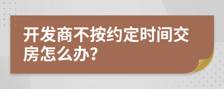 开发商不按约定时间交房怎么办？