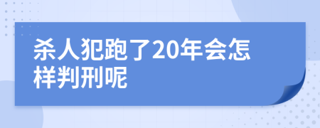 杀人犯跑了20年会怎样判刑呢