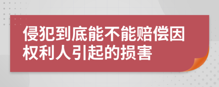 侵犯到底能不能赔偿因权利人引起的损害