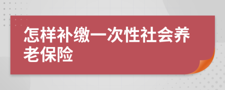 怎样补缴一次性社会养老保险