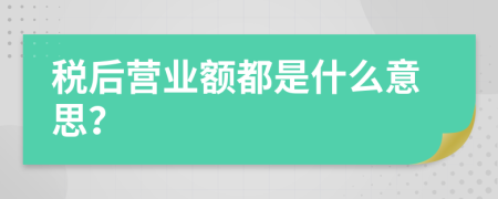 税后营业额都是什么意思？