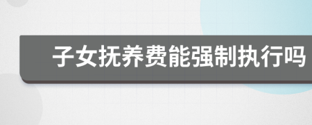 子女抚养费能强制执行吗