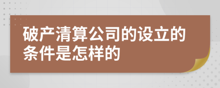破产清算公司的设立的条件是怎样的