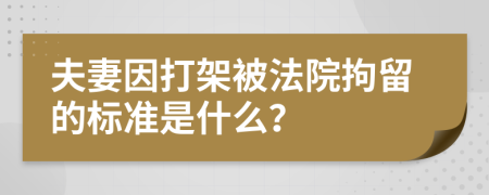 夫妻因打架被法院拘留的标准是什么？