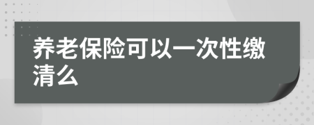 养老保险可以一次性缴清么