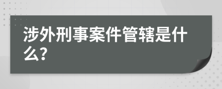 涉外刑事案件管辖是什么？