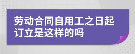 劳动合同自用工之日起订立是这样的吗