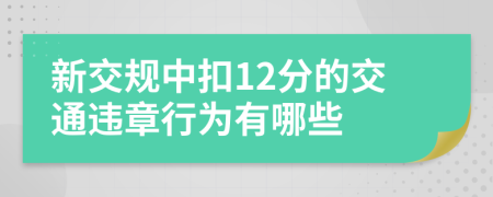 新交规中扣12分的交通违章行为有哪些