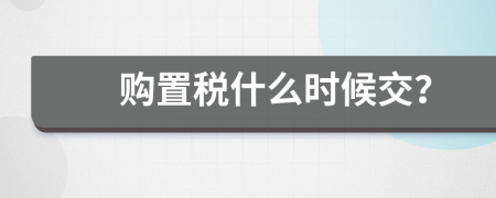 购置税什么时候交？