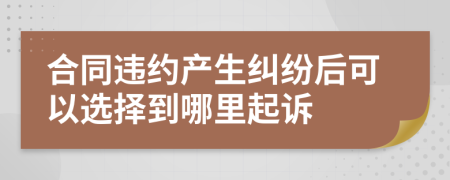 合同违约产生纠纷后可以选择到哪里起诉