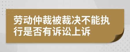 劳动仲裁被裁决不能执行是否有诉讼上诉