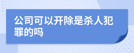 公司可以开除是杀人犯罪的吗