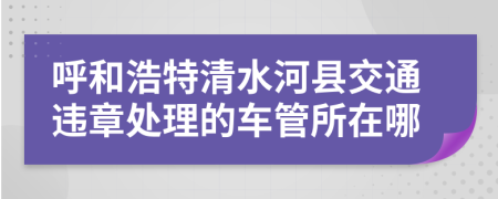 呼和浩特清水河县交通违章处理的车管所在哪