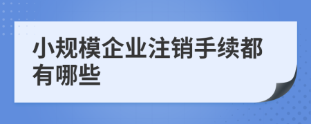 小规模企业注销手续都有哪些