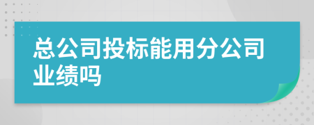 总公司投标能用分公司业绩吗