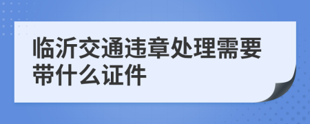 临沂交通违章处理需要带什么证件