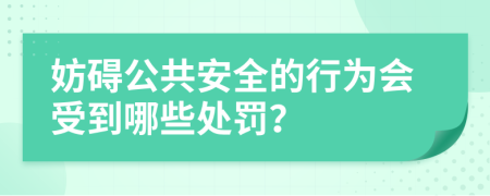 妨碍公共安全的行为会受到哪些处罚？