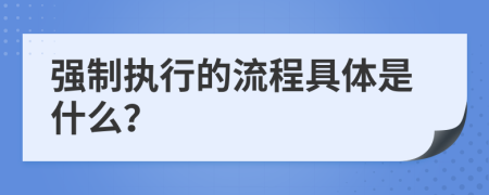 强制执行的流程具体是什么？