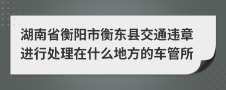 湖南省衡阳市衡东县交通违章进行处理在什么地方的车管所