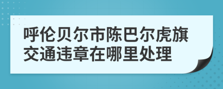 呼伦贝尔市陈巴尔虎旗交通违章在哪里处理