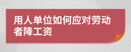 用人单位如何应对劳动者降工资