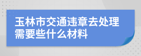 玉林市交通违章去处理需要些什么材料