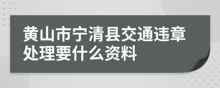 黄山市宁清县交通违章处理要什么资料