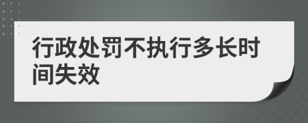 行政处罚不执行多长时间失效