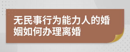 无民事行为能力人的婚姻如何办理离婚