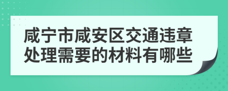 咸宁市咸安区交通违章处理需要的材料有哪些