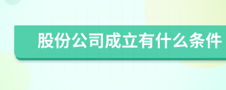 股份公司成立有什么条件