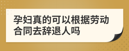 孕妇真的可以根据劳动合同去辞退人吗