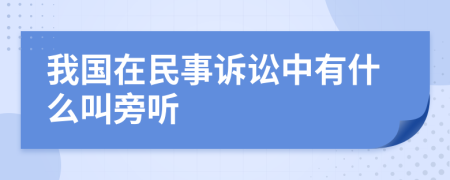 我国在民事诉讼中有什么叫旁听