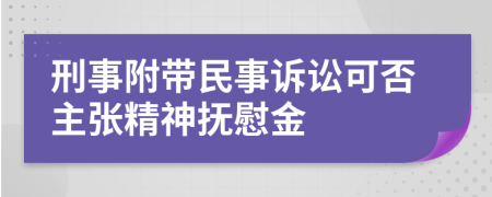 刑事附带民事诉讼可否主张精神抚慰金