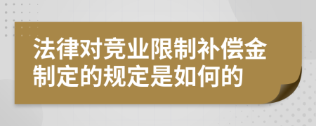 法律对竞业限制补偿金制定的规定是如何的