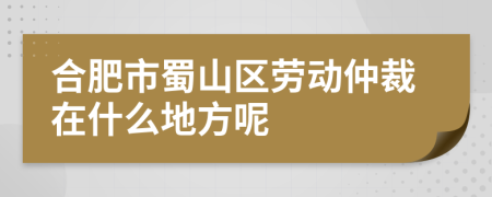 合肥市蜀山区劳动仲裁在什么地方呢