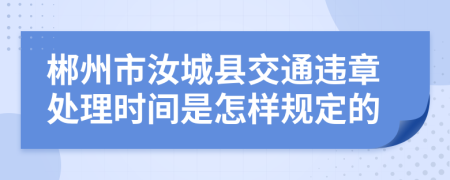 郴州市汝城县交通违章处理时间是怎样规定的