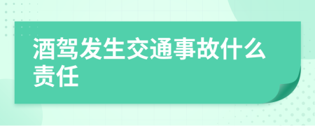 酒驾发生交通事故什么责任